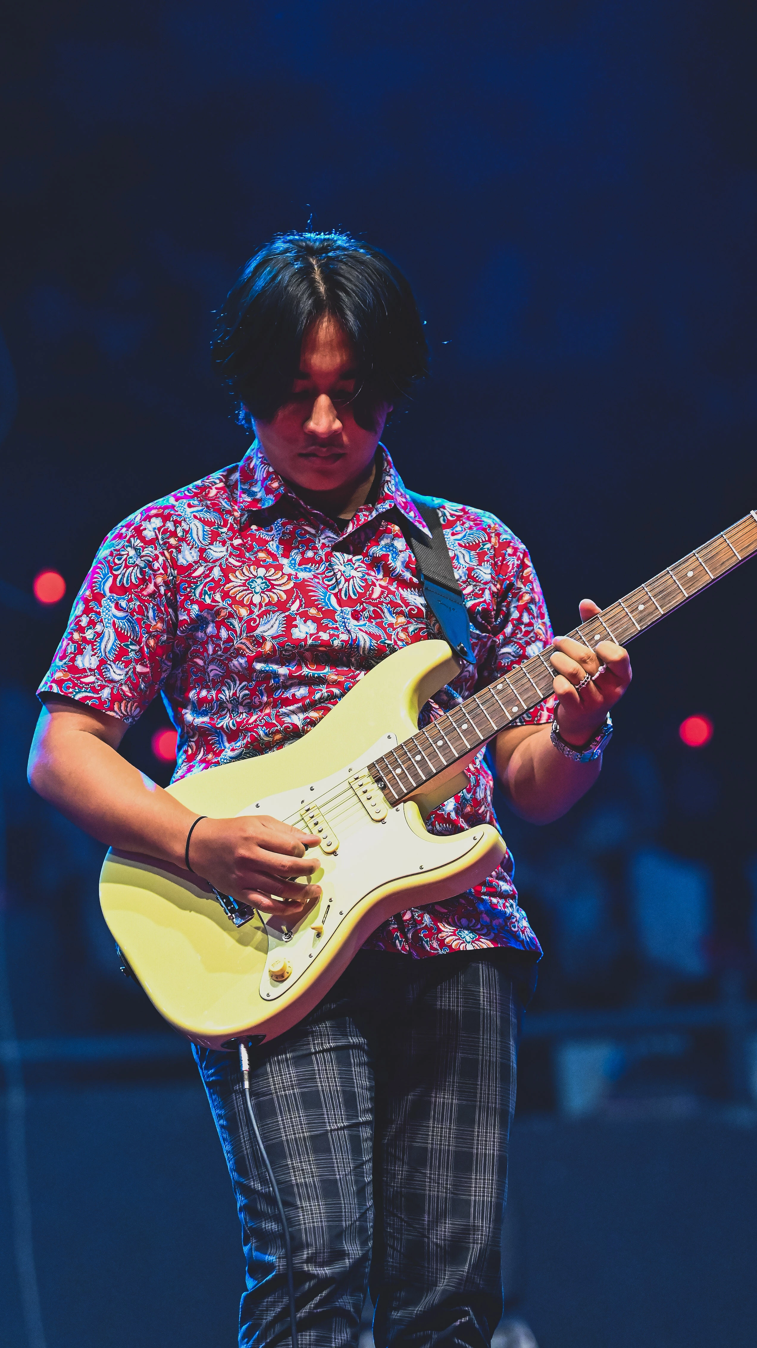 Nde Alfarezi with electric guitar - Brand ambassador for guitar brands